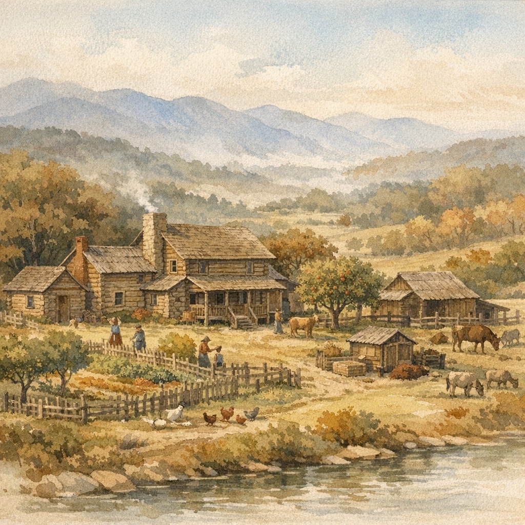Peter Mowrey's homestead on Roseberry Creek, Knox County, Tennessee